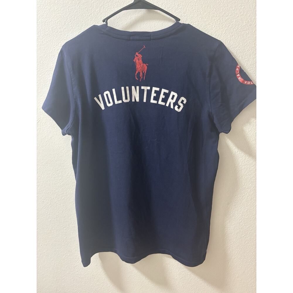 Ralph Lauren Shirt Womens Large Blue Volunteers Big Pony Graphic Tee T-Shirt - Picture 9 of 11